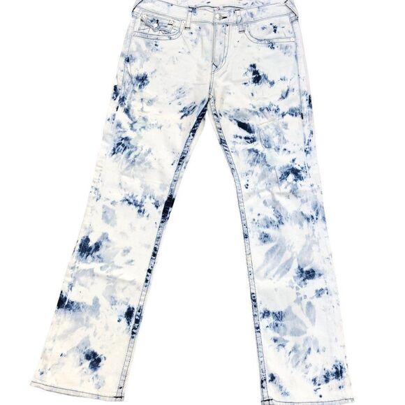True Religion Jeans Size 36 STRAIGHT Blue/White - Picture 9 of 10